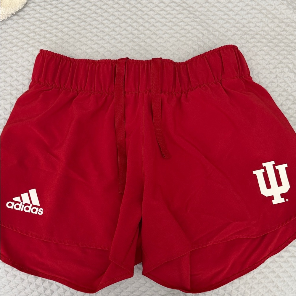 adidas Women's Red Athletic Shorts with IU Logo